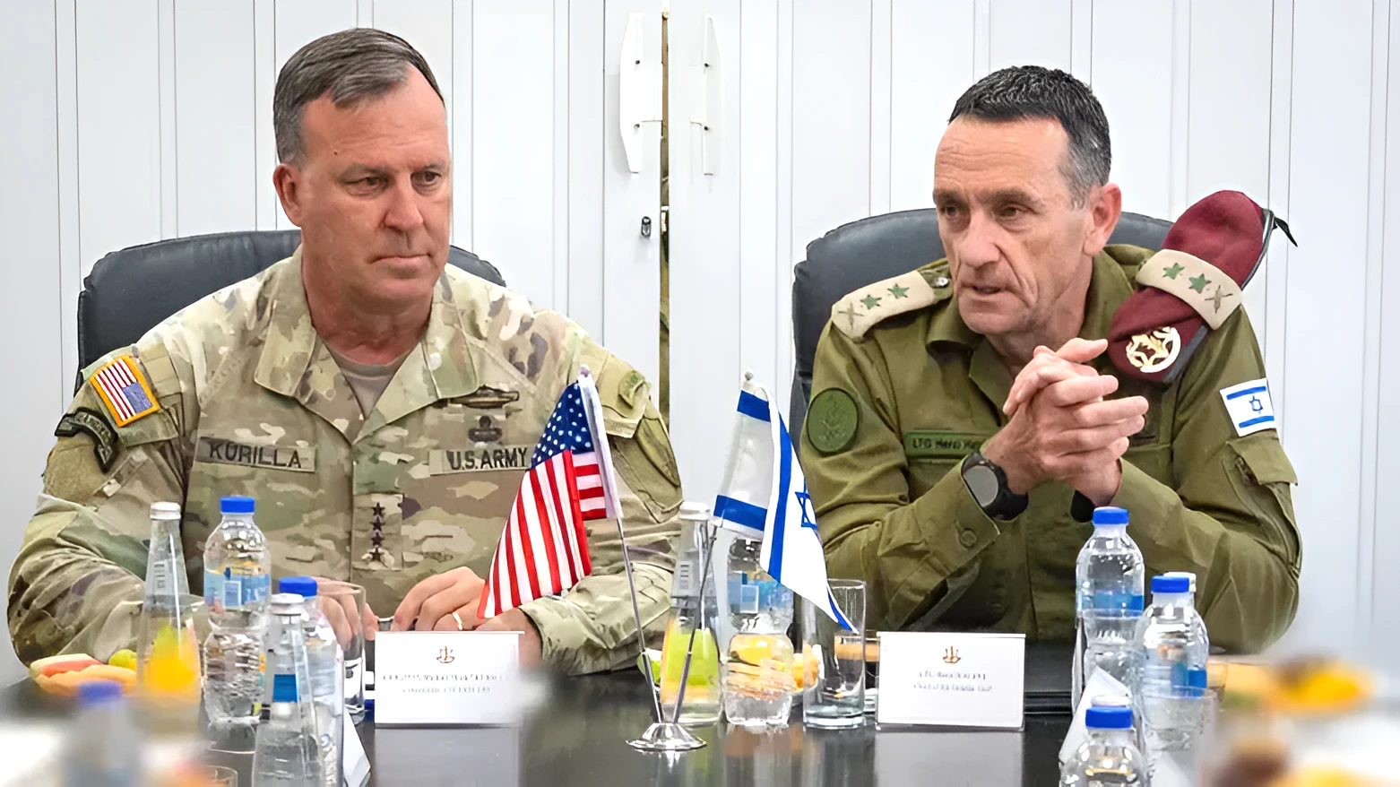 U.S. General Erik Kurilla meets with IDF Chief of Staff Halevi